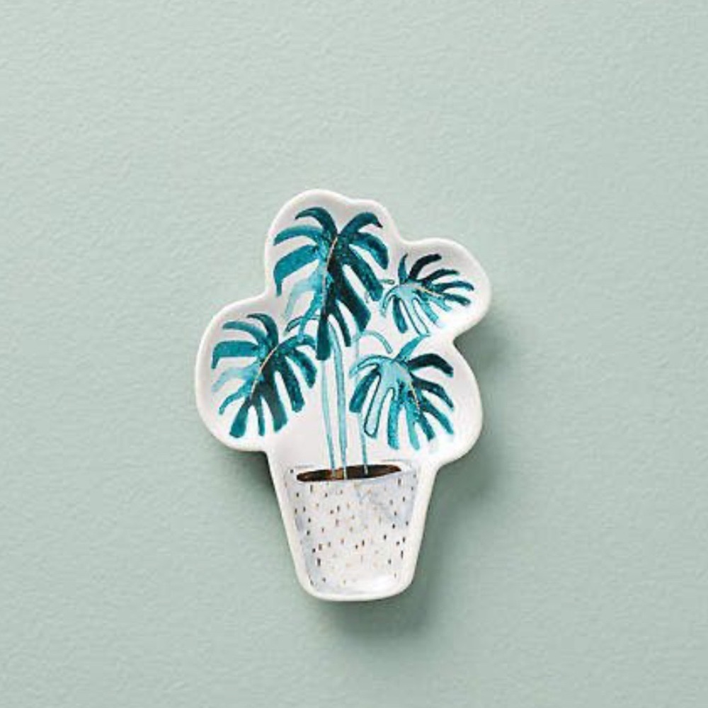 NWT Anthropologie House Plant Trinket Dish, Palm